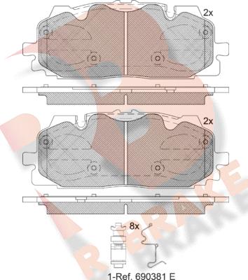 R Brake RB2254 - Гальмівні колодки, дискові гальма autozip.com.ua