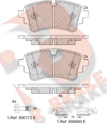 R Brake RB2256-208 - Гальмівні колодки, дискові гальма autozip.com.ua