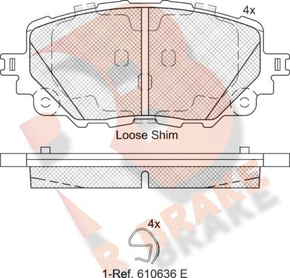 R Brake RB2251 - Гальмівні колодки, дискові гальма autozip.com.ua