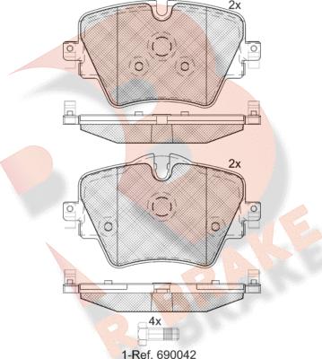 R Brake RB2216 - Гальмівні колодки, дискові гальма autozip.com.ua