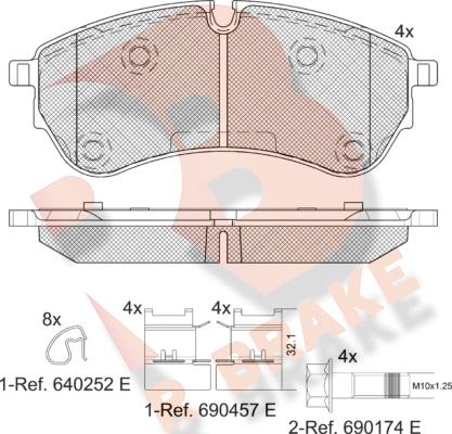 R Brake RB2284 - Гальмівні колодки, дискові гальма autozip.com.ua