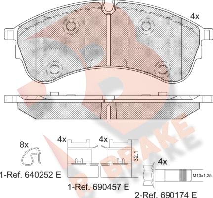 R Brake RB2283 - Гальмівні колодки, дискові гальма autozip.com.ua