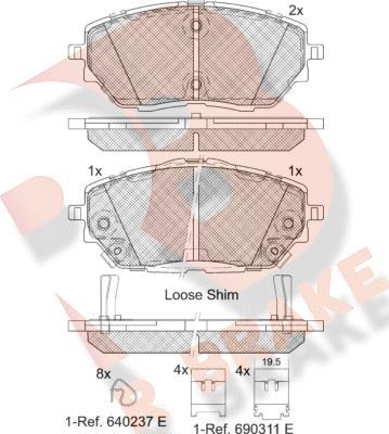 R Brake RB2287 - Гальмівні колодки, дискові гальма autozip.com.ua