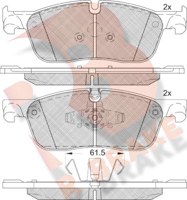 R Brake RB2236 - Гальмівні колодки, дискові гальма autozip.com.ua