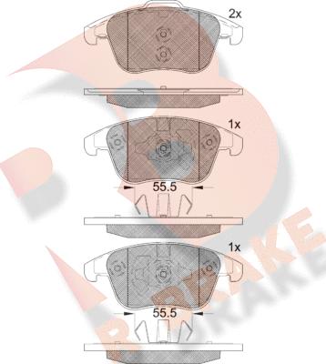 R Brake RB2231-203 - Гальмівні колодки, дискові гальма autozip.com.ua