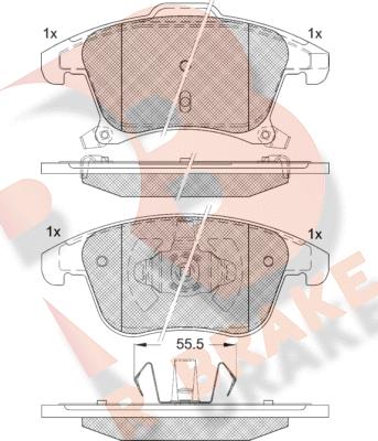 R Brake RB2231 - Гальмівні колодки, дискові гальма autozip.com.ua