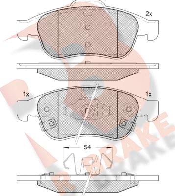 R Brake RB2228 - Гальмівні колодки, дискові гальма autozip.com.ua