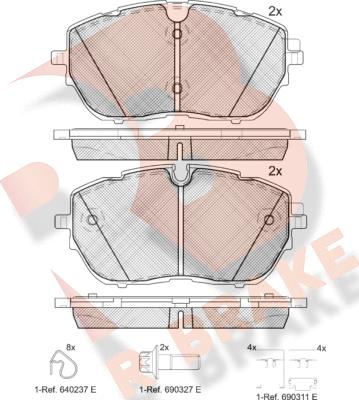 R Brake RB2227 - Гальмівні колодки, дискові гальма autozip.com.ua