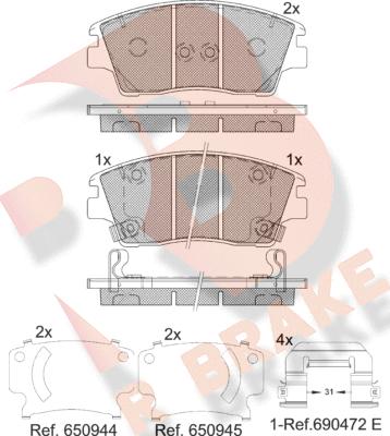 R Brake RB2277 - Гальмівні колодки, дискові гальма autozip.com.ua