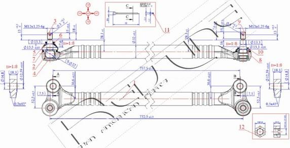 Red Line 40NI047 - Поздовжня рульова тяга autozip.com.ua