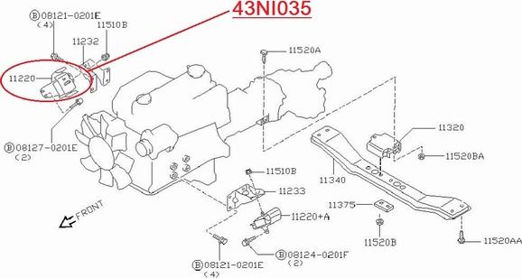 Red Line 43NI035 - Подушка, підвіска двигуна autozip.com.ua