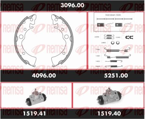 Remsa 3096.00 - Комплект гальм, барабанний механізм autozip.com.ua