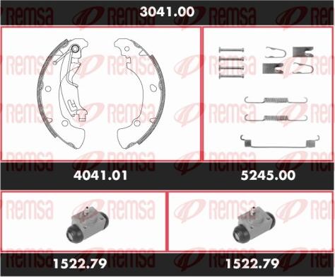 Remsa 3041.00 - Комплект гальм, барабанний механізм autozip.com.ua