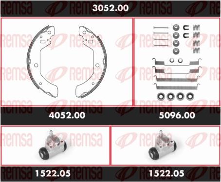 Remsa 3052.00 - Комплект гальм, барабанний механізм autozip.com.ua