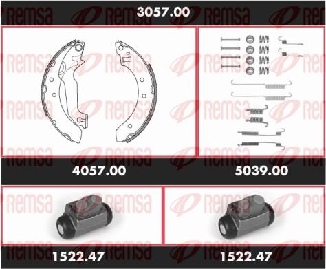 Remsa 3057.00 - Комплект гальм, барабанний механізм autozip.com.ua