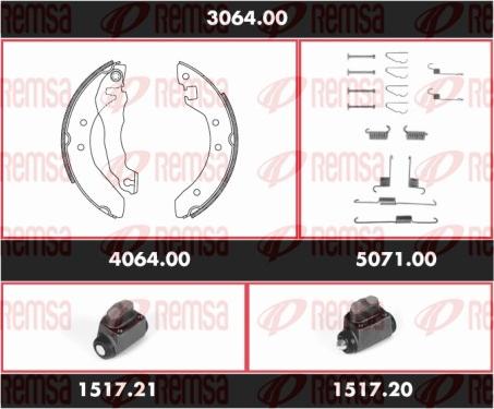 Remsa 3064.00 - Комплект гальм, барабанний механізм autozip.com.ua