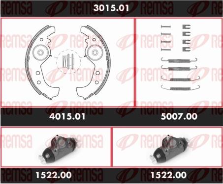 Remsa 3015.01 - Комплект гальм, барабанний механізм autozip.com.ua