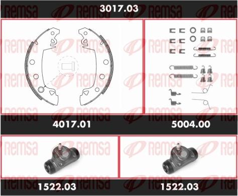 Remsa 3017.03 - Комплект гальм, барабанний механізм autozip.com.ua