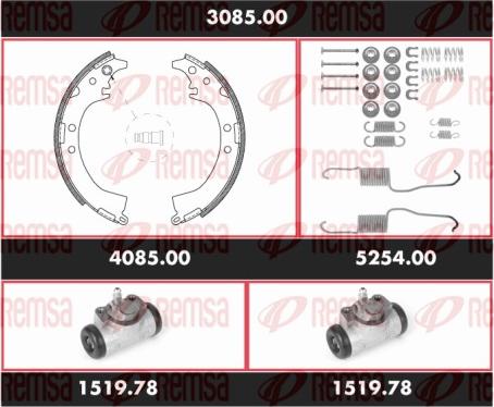 Remsa 3085.00 - Комплект гальм, барабанний механізм autozip.com.ua