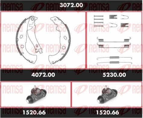 Remsa 3072.00 - Комплект гальм, барабанний механізм autozip.com.ua