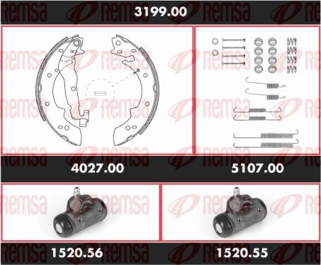 Remsa 3199.00 - Комплект гальм, барабанний механізм autozip.com.ua