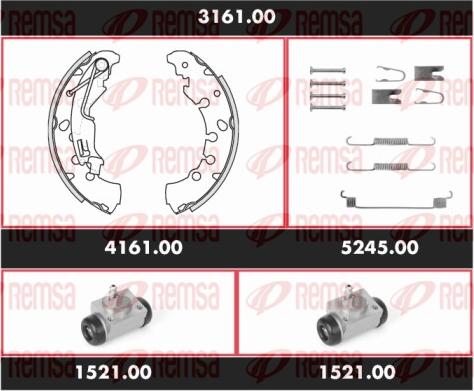 Remsa 3161.00 - Комплект гальм, барабанний механізм autozip.com.ua