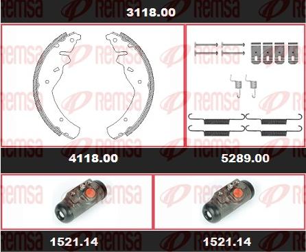 Remsa 3118.00 - Комплект гальм, барабанний механізм autozip.com.ua