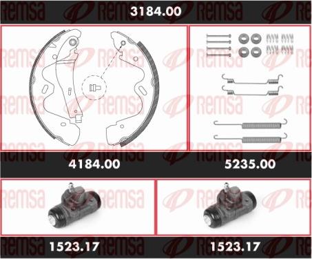 Remsa 3184.00 - Комплект гальм, барабанний механізм autozip.com.ua