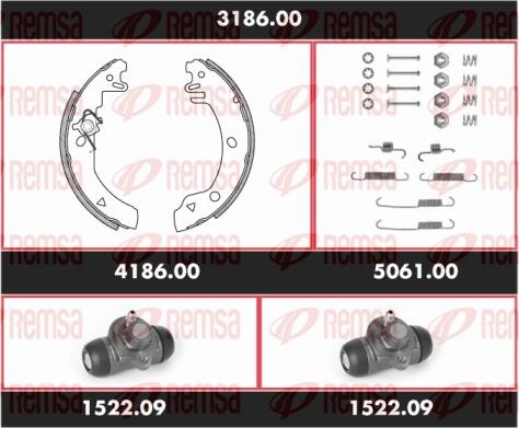 Remsa 3186.00 - Комплект гальм, барабанний механізм autozip.com.ua