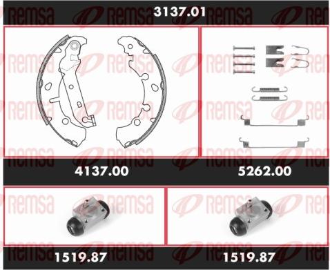 Remsa 3137.01 - Комплект гальм, барабанний механізм autozip.com.ua