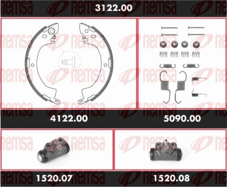 Remsa 3122.00 - Комплект гальм, барабанний механізм autozip.com.ua