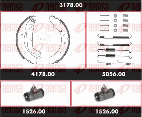 Remsa 3178.00 - Комплект гальм, барабанний механізм autozip.com.ua