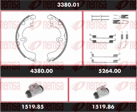 Remsa 3380.01 - Комплект гальм, барабанний механізм autozip.com.ua