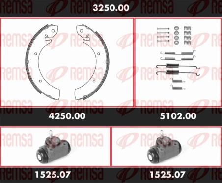 Remsa 3250.00 - Комплект гальм, барабанний механізм autozip.com.ua