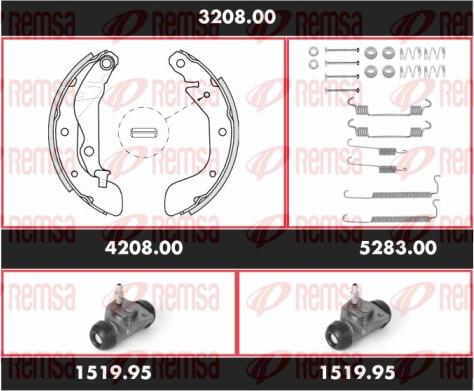 Remsa 3208.00 - Комплект гальм, барабанний механізм autozip.com.ua