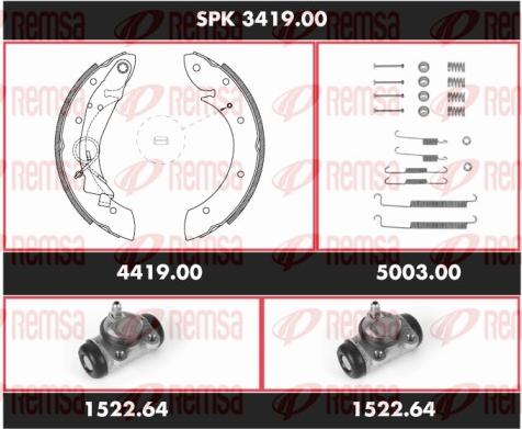 Remsa SPK 3419.00 - Комплект гальм, барабанний механізм autozip.com.ua