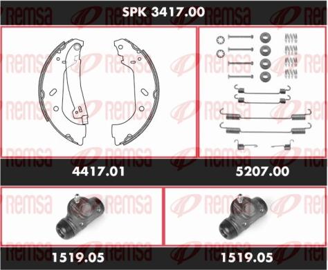 Remsa SPK 3417.00 - Комплект гальм, барабанний механізм autozip.com.ua