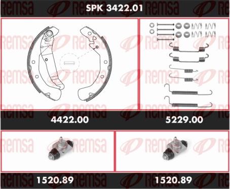 Remsa SPK 3422.01 - Комплект гальм, барабанний механізм autozip.com.ua