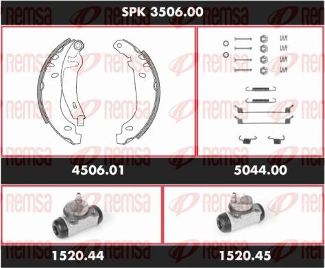 Remsa SPK 3506.00 - Комплект гальм, барабанний механізм autozip.com.ua