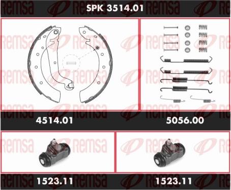 Remsa SPK 3514.01 - Комплект гальм, барабанний механізм autozip.com.ua