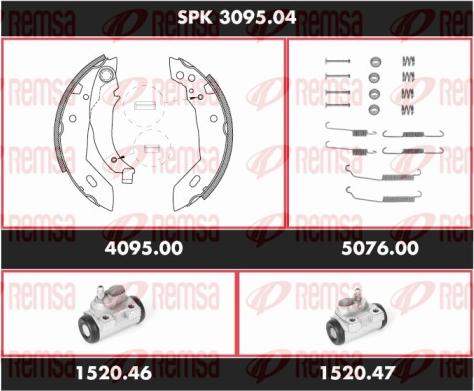 Remsa SPK 3095.04 - Комплект гальм, барабанний механізм autozip.com.ua