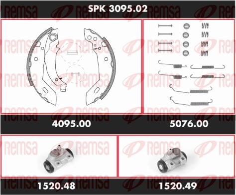 Remsa SPK 3095.02 - Комплект гальм, барабанний механізм autozip.com.ua