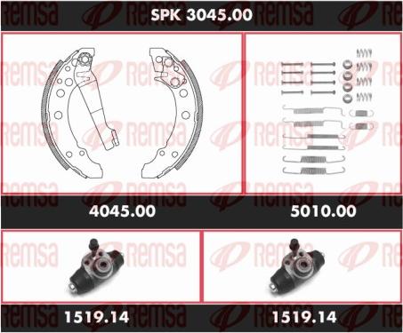 Remsa SPK 3045.00 - Комплект гальм, барабанний механізм autozip.com.ua