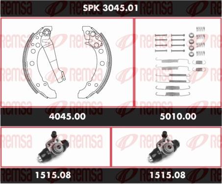 Remsa SPK 3045.01 - Комплект гальм, барабанний механізм autozip.com.ua