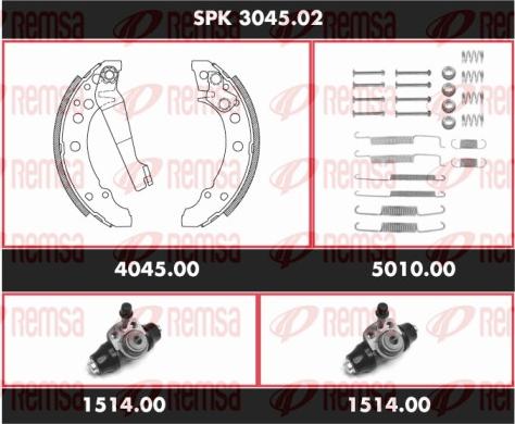 Remsa SPK 3045.02 - Комплект гальм, барабанний механізм autozip.com.ua