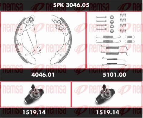 Remsa SPK 3046.05 - Комплект гальм, барабанний механізм autozip.com.ua