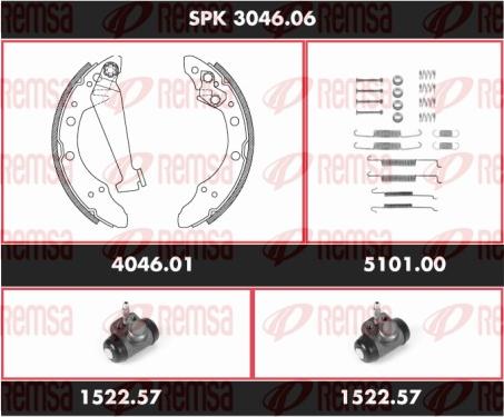 Remsa SPK 3046.06 - Комплект гальм, барабанний механізм autozip.com.ua