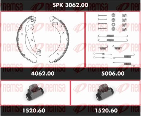 Remsa SPK 3062.00 - Комплект гальм, барабанний механізм autozip.com.ua