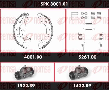 Remsa SPK 3001.01 - Комплект гальм, барабанний механізм autozip.com.ua