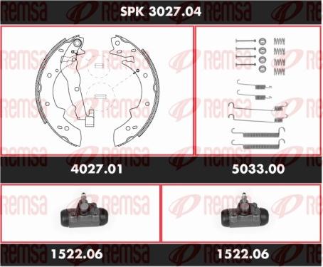 Remsa SPK 3027.04 - Комплект гальм, барабанний механізм autozip.com.ua